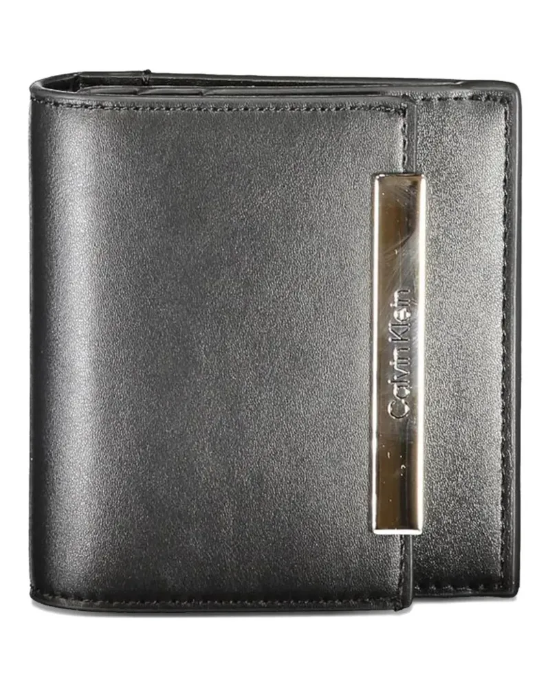 Calvin Klein logo-plaque leather wallet - Schwarz Schwarz