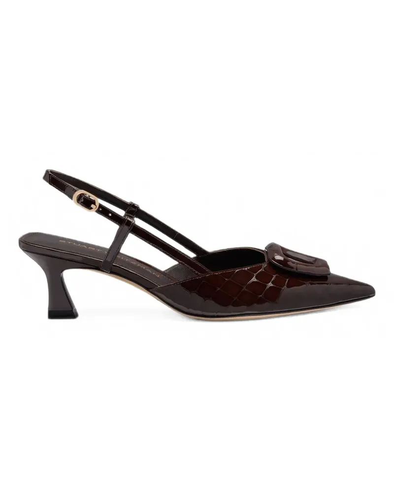 Stuart Weitzman Very Vinnie Pumps mit Kroko-Effekt - Braun Braun