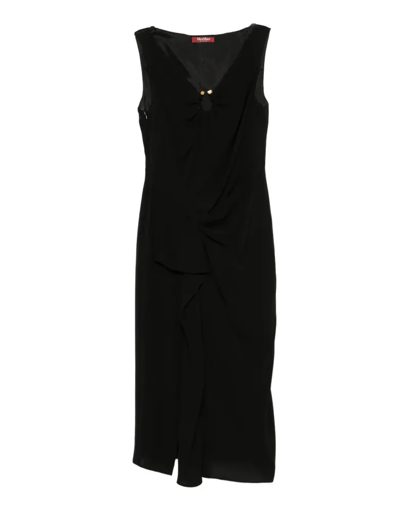 Max Mara Mastetto Midikleid mit Beschlägen - Schwarz Schwarz