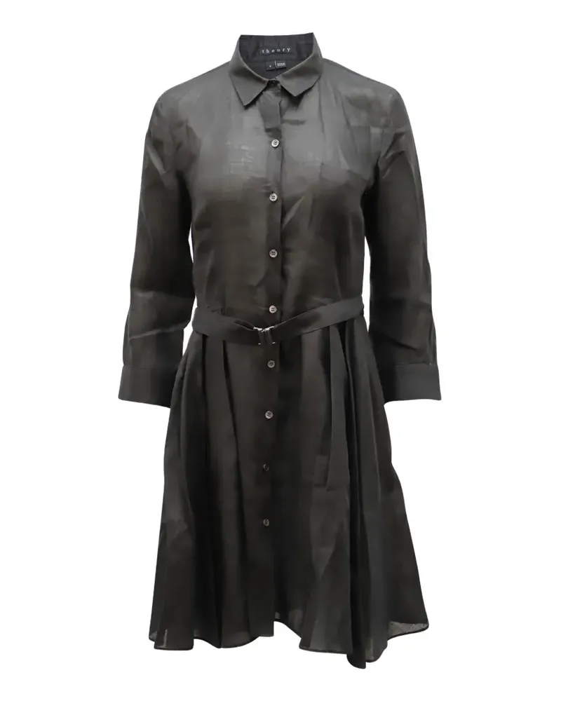 Theory Hemdkleid mit Gürtel - Schwarz Schwarz