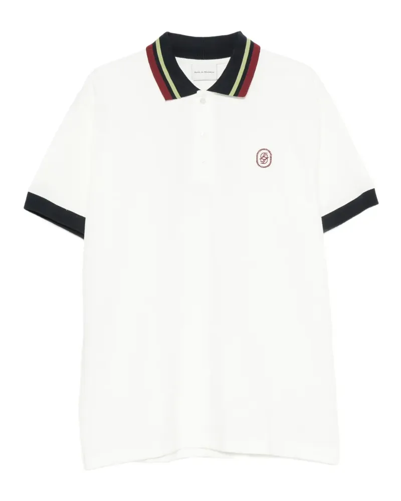 Drôle de Monsieur Gestreiftes Poloshirt mit Logo-Stickerei - Weiß Weiß