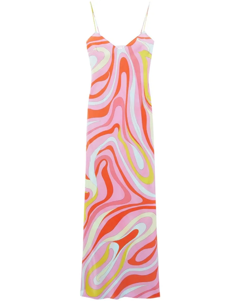 Emilio Pucci Seidenkleid mit Marmo-Print - Rosa Rosa