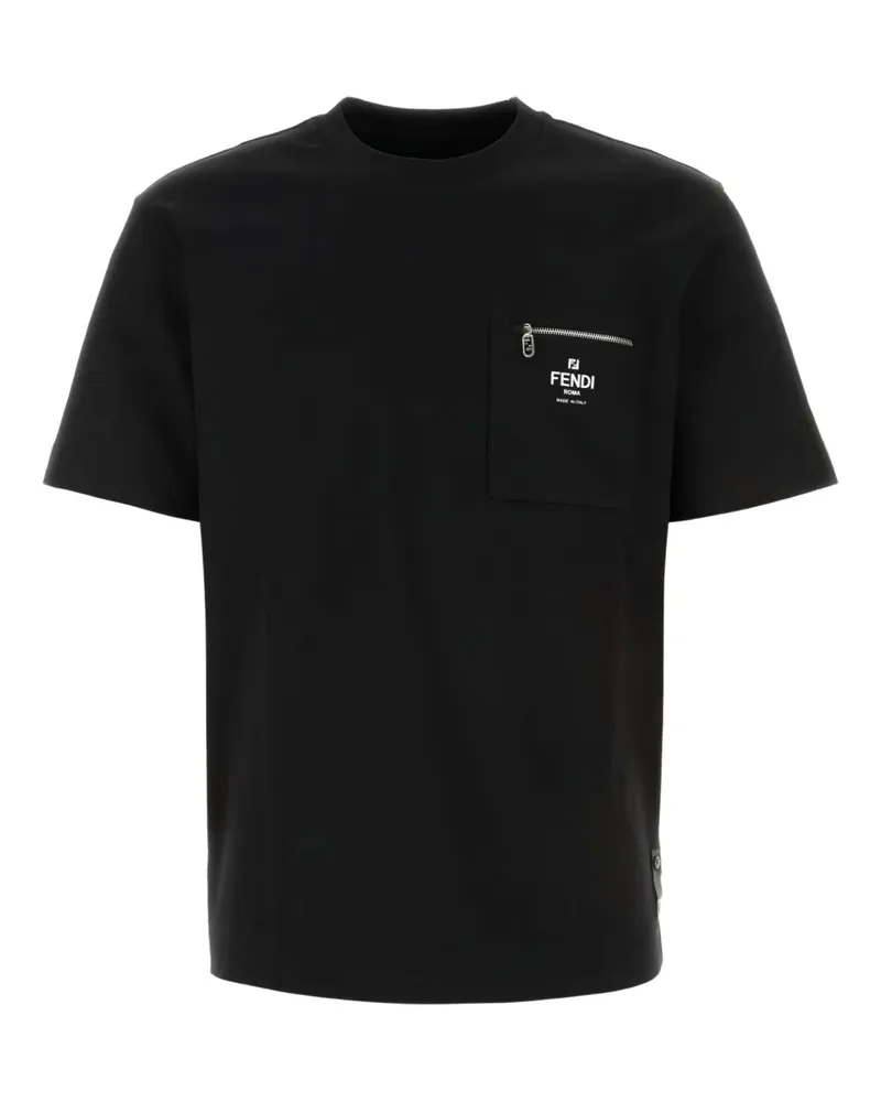 Fendi T-Shirt mit Reißverschlusstasche - Schwarz Schwarz