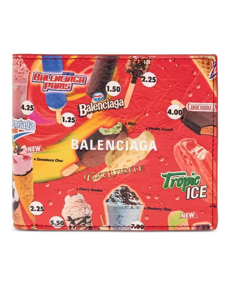 Balenciaga Portemonnaie mit Eiscreme-Print - Rot Rot