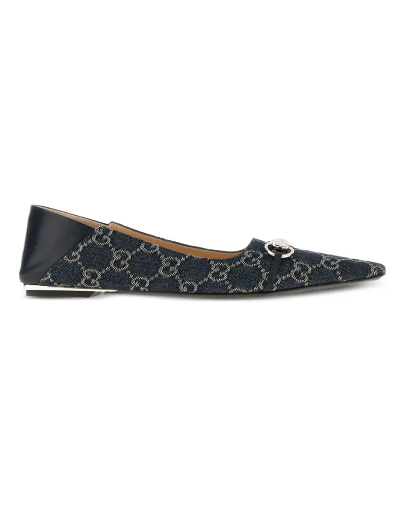 Gucci GG denim Vittoria ballet flats - Blau Blau