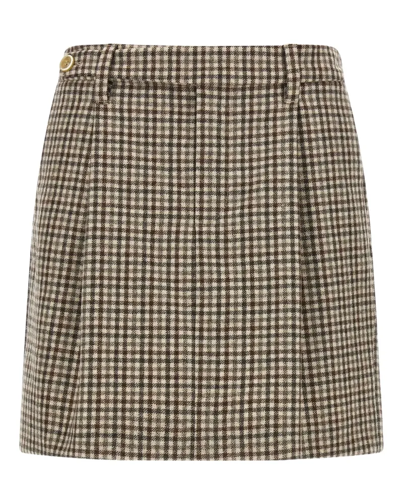 Brunello Cucinelli Karierter Minirock mit Falten - Nude Nude