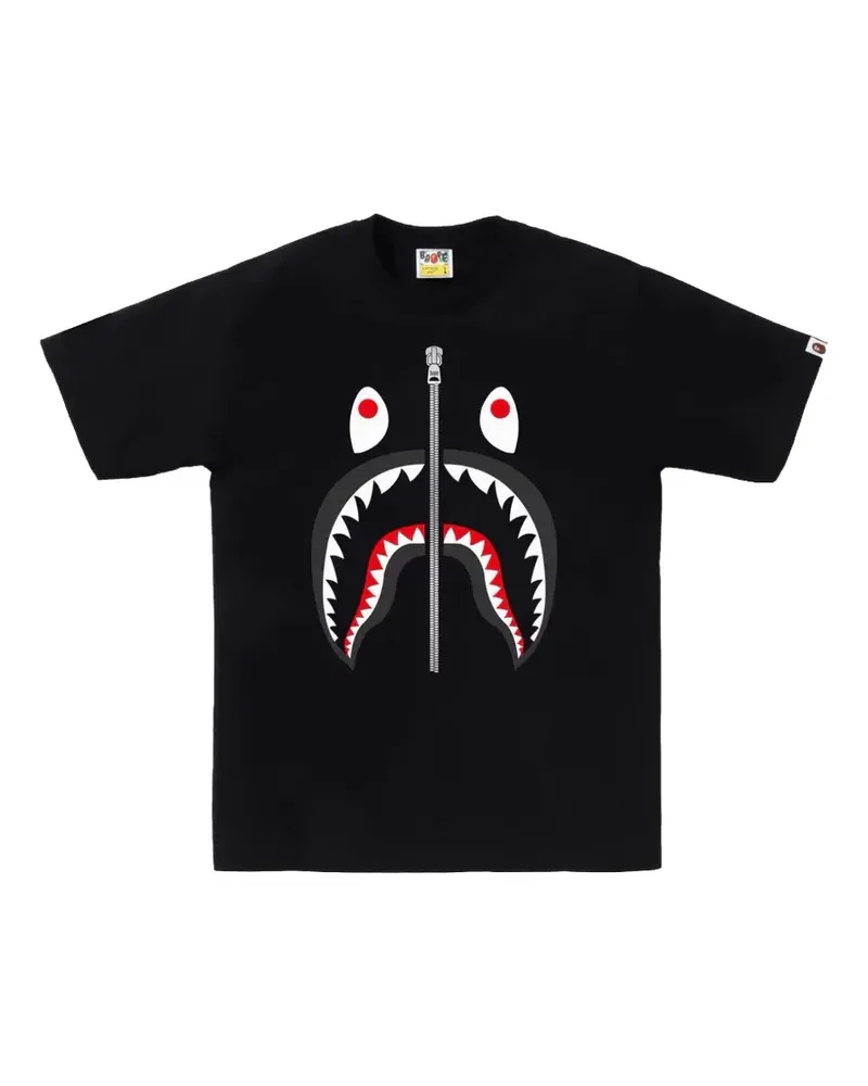 BAPE T-Shirt mit Hai-Print - Schwarz Schwarz