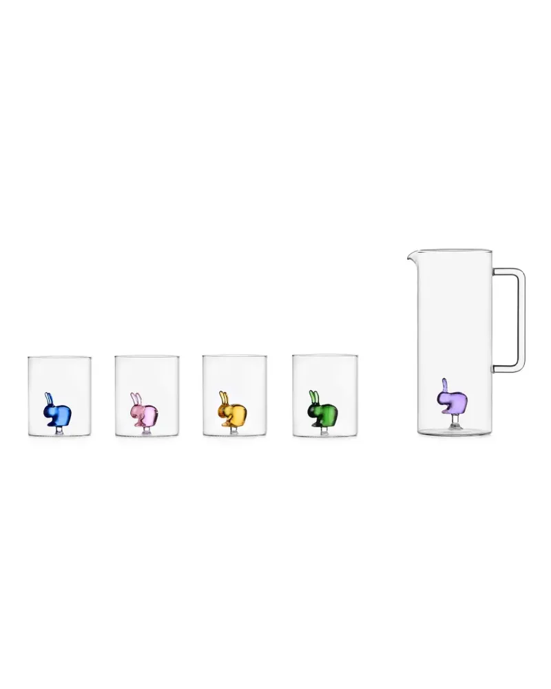 Ichendorf Milano Qeeboo Rabbit Gläser und Karaffe (5er-Set) - Weiß Weiß
