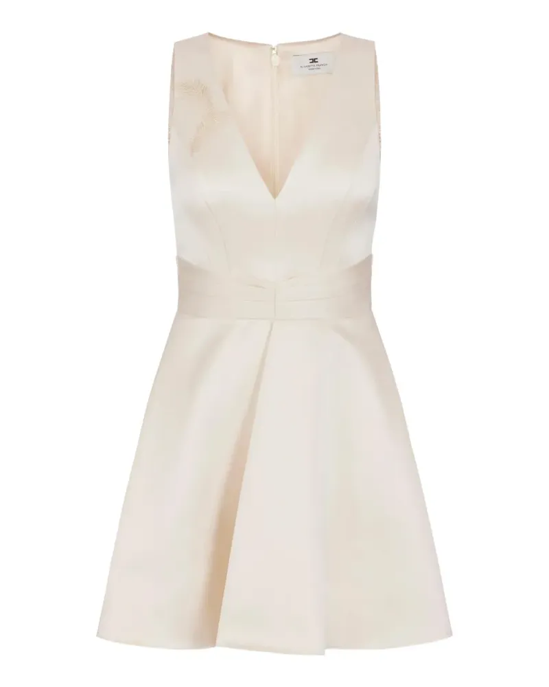 Elisabetta Franchi Duchess Minikleid aus Satin mit Federn - Nude Nude
