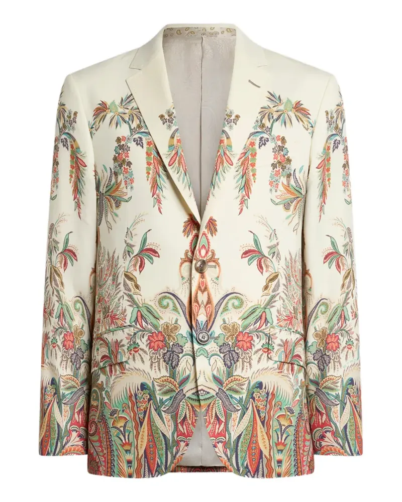 Etro floral-print single-breasted blazer - Nude Nude
