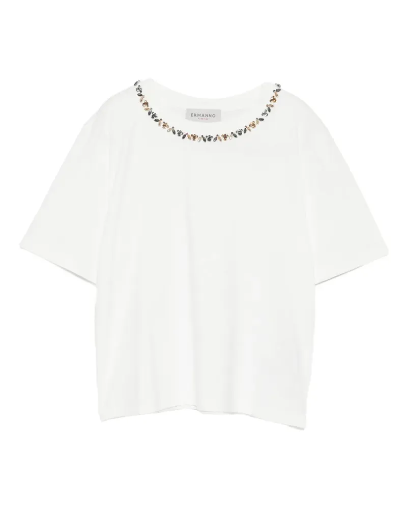 Ermanno Scervino T-Shirt mit Verzierung - Weiß Weiß