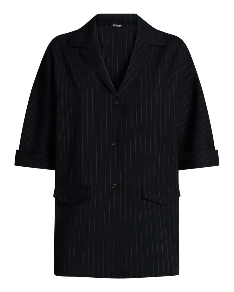 Kiton Gestreiftes Hemd - Schwarz Schwarz