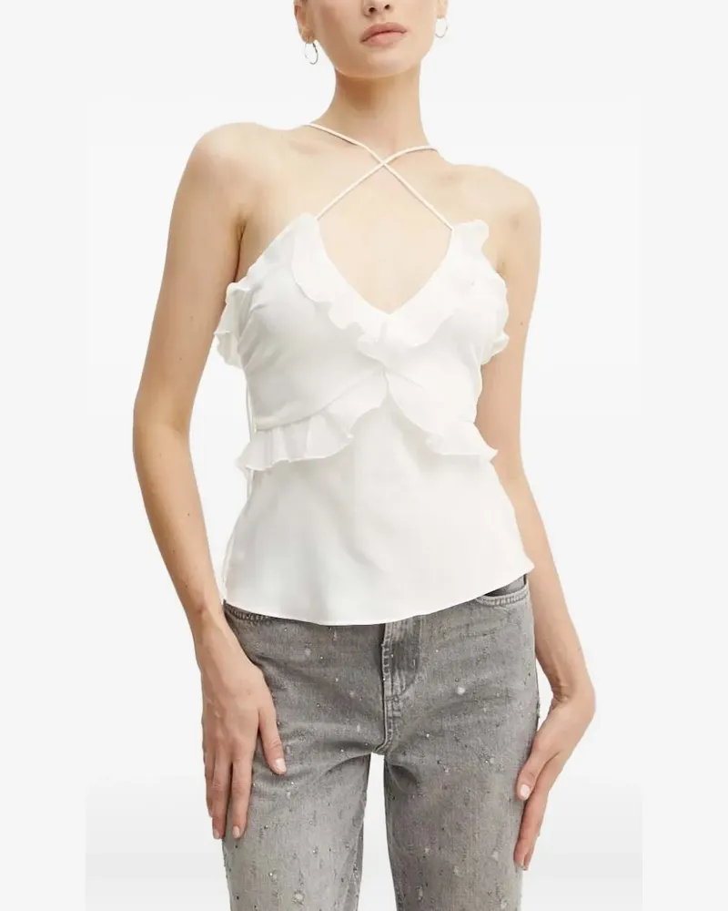 Bardot Marsella Bluse mit Rüschen - Weiß Weiß