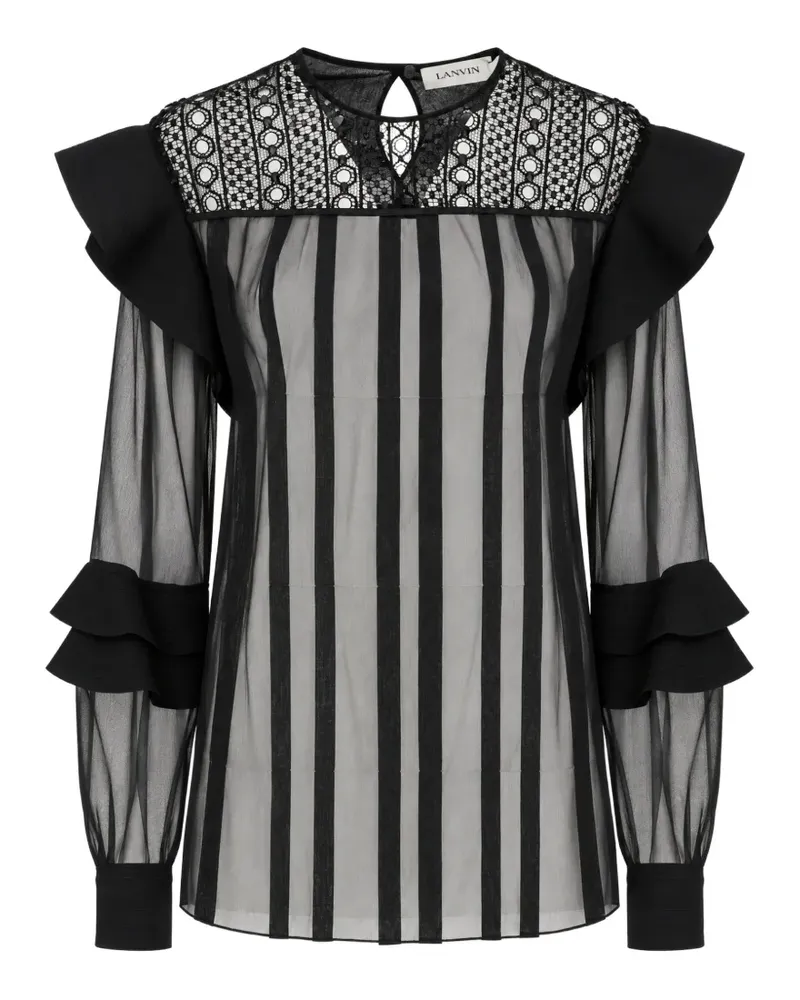 Lanvin Bluse mit Einsatz - Schwarz Schwarz