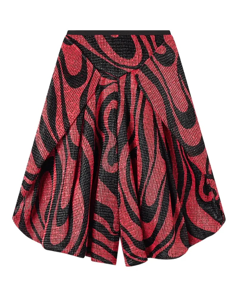 Emilio Pucci Marmo-print raffia wide pants - Rot Rot