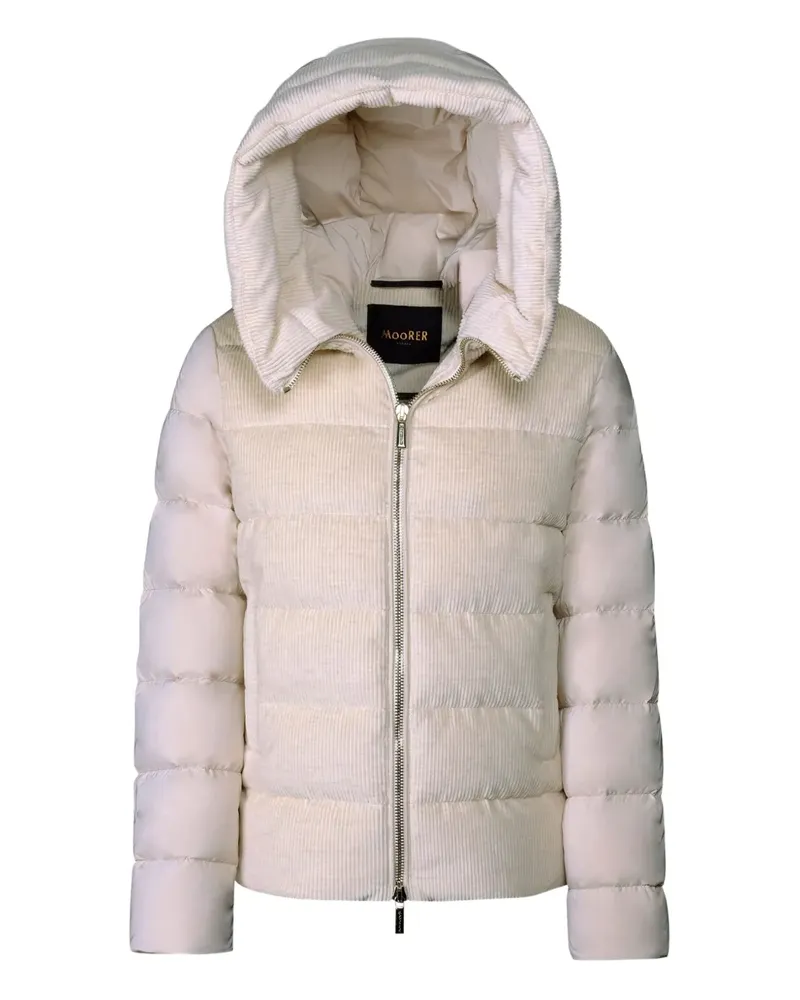 MOORER Nitya-Lvo hooded corduroy jacket - Nude Nude