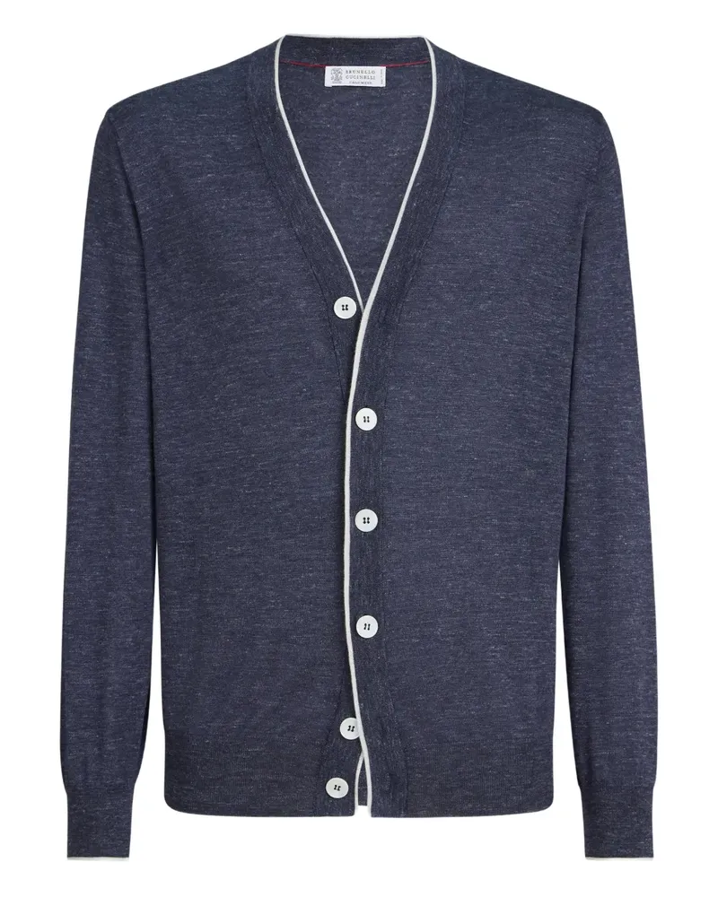 Brunello Cucinelli Cardigan mit V-Ausschnitt - Blau Blau