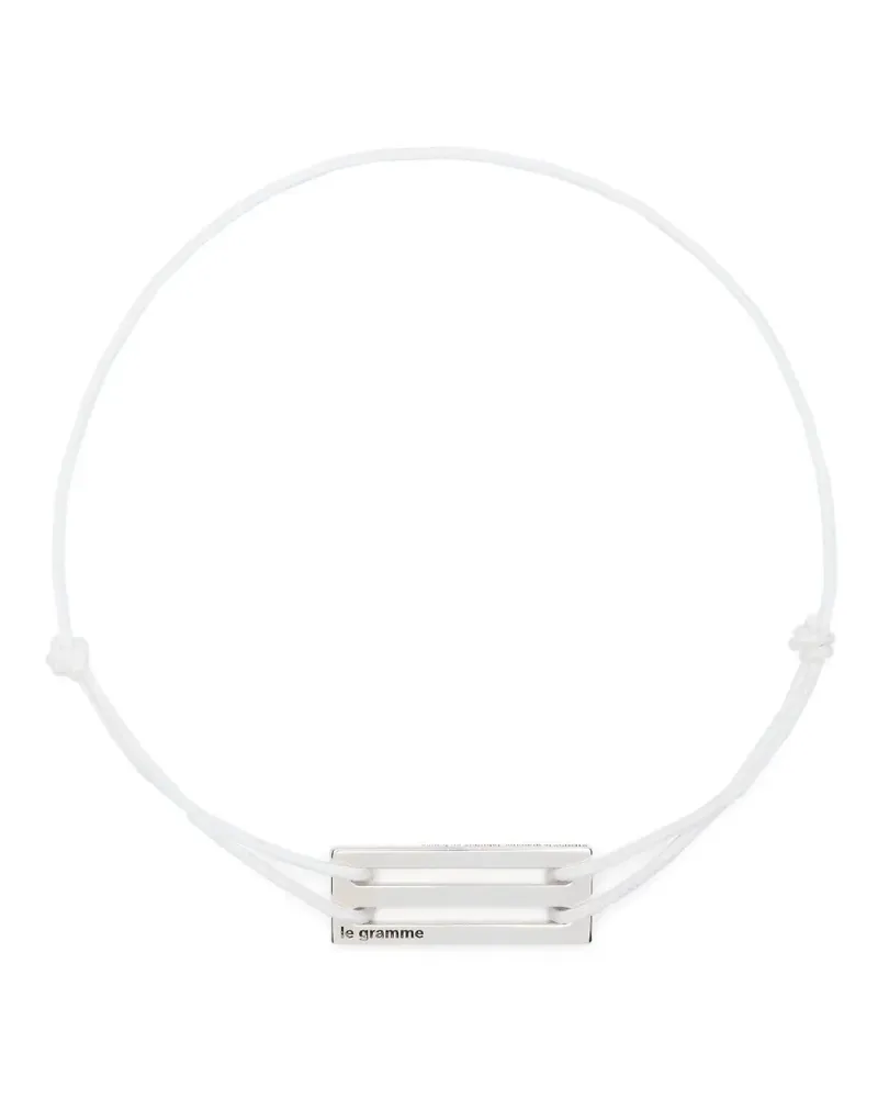 Le Gramme 2,5g Sterlingsilber-Kordelarmband - Weiß Weiß