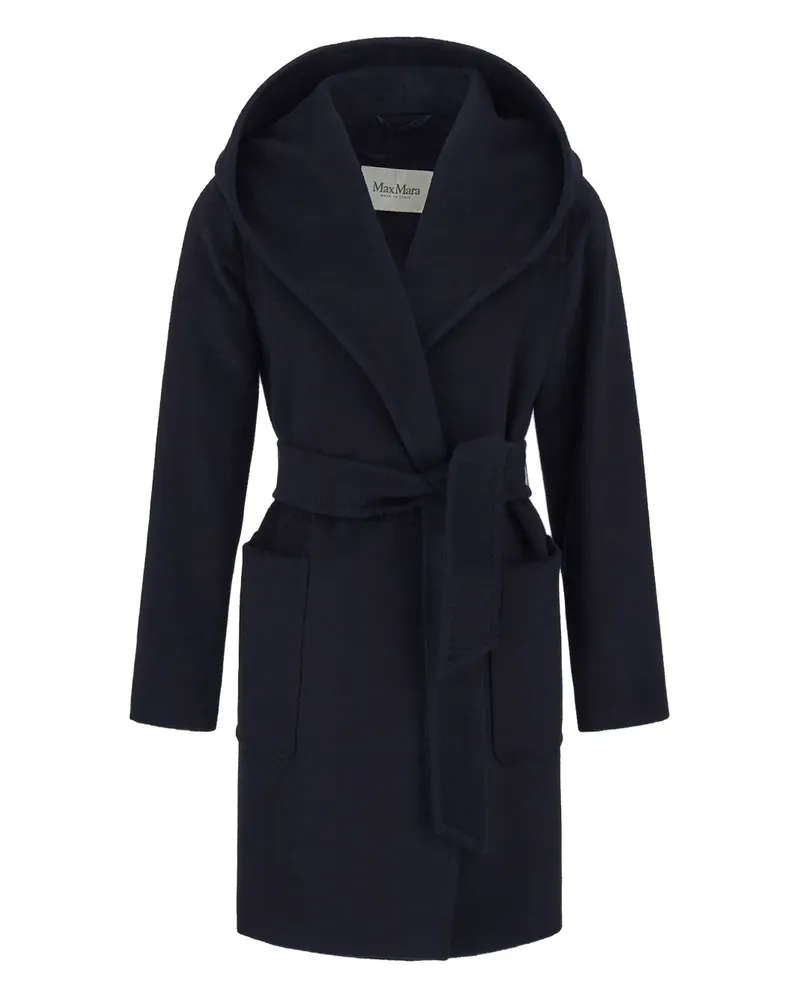 Max Mara Rialto hooded belted coat - Blau Blau