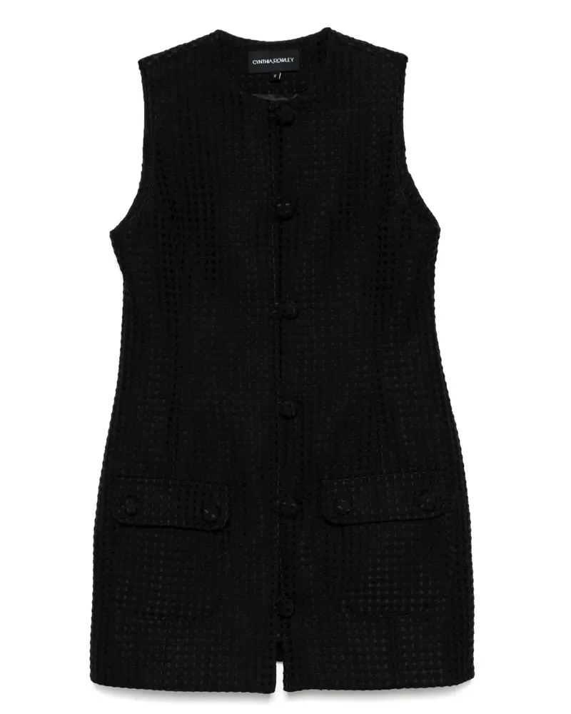 Cynthia Rowley Paige Jacquard-Kleid - Schwarz Schwarz