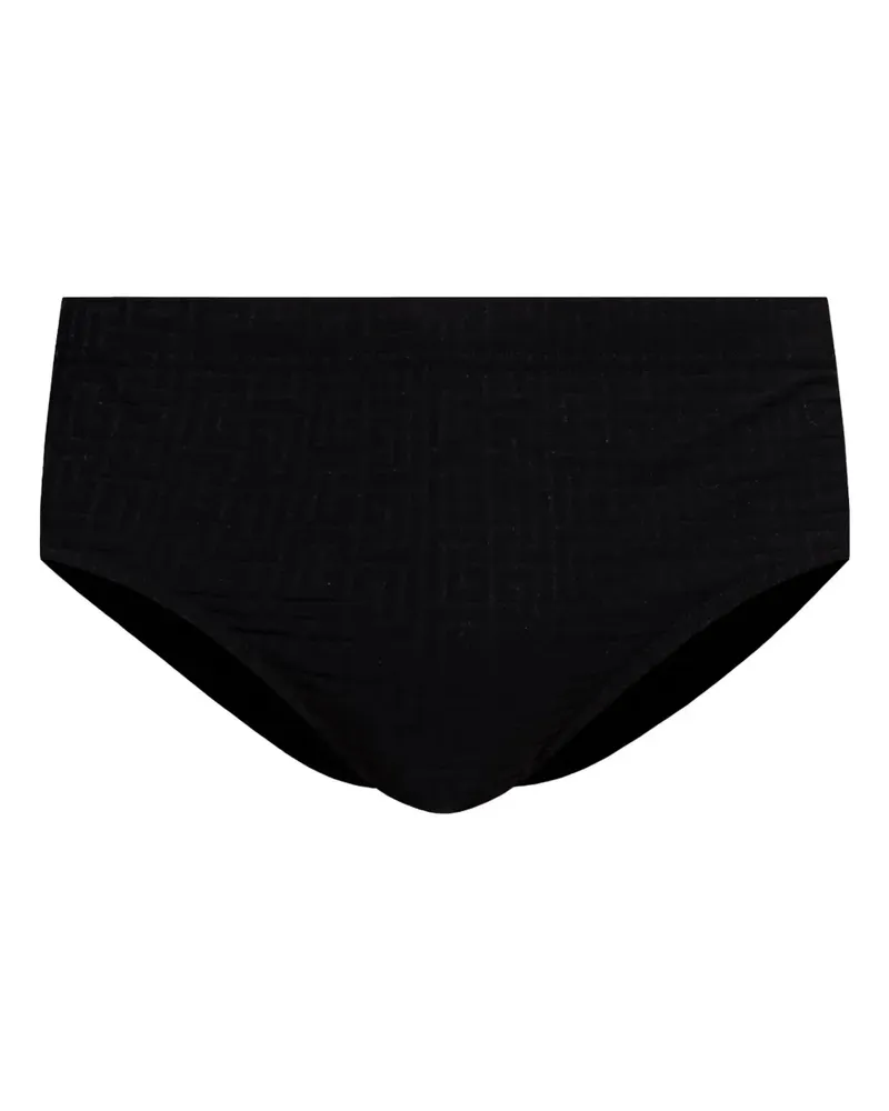 Balmain Geometrisch gemusterte Badehose - Schwarz Schwarz