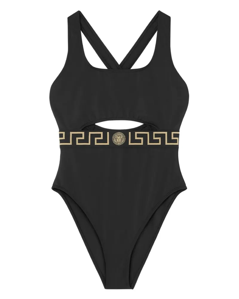 Versace Greca Badeanzug - Schwarz Schwarz