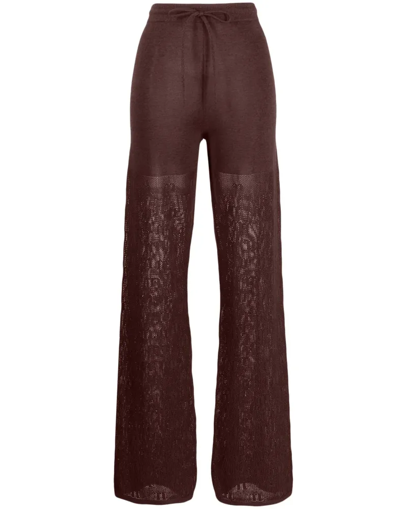 Nanushka Gehäkelte Hose mit Logo - Braun Braun