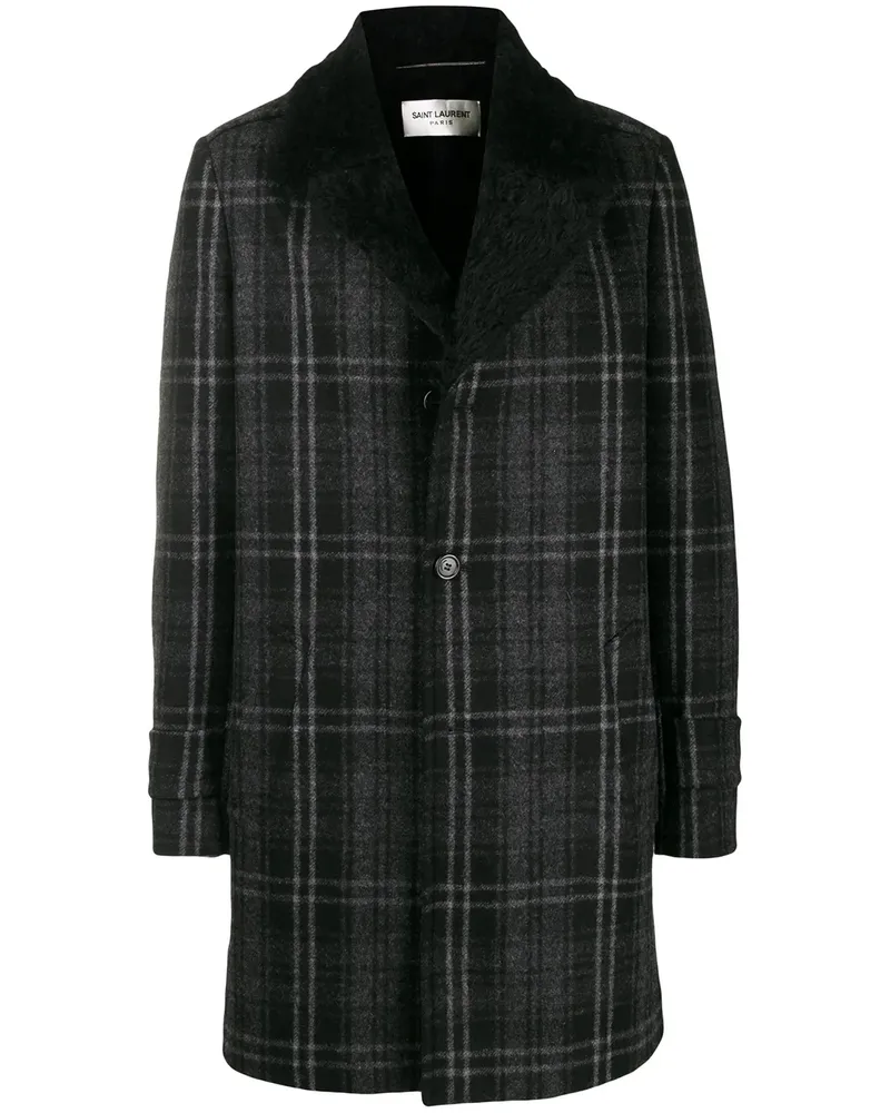 Saint Laurent Kariertes Sakko - Schwarz Schwarz