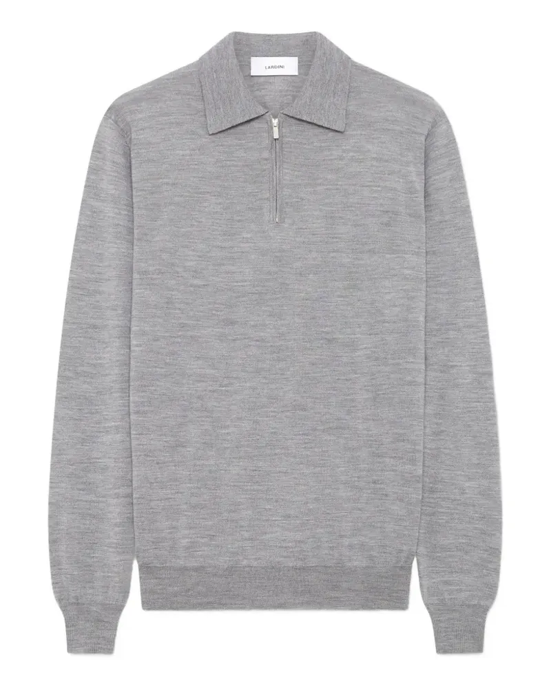 LARDINI zip-fastening long-sleeve polo shirt - Grau Grau