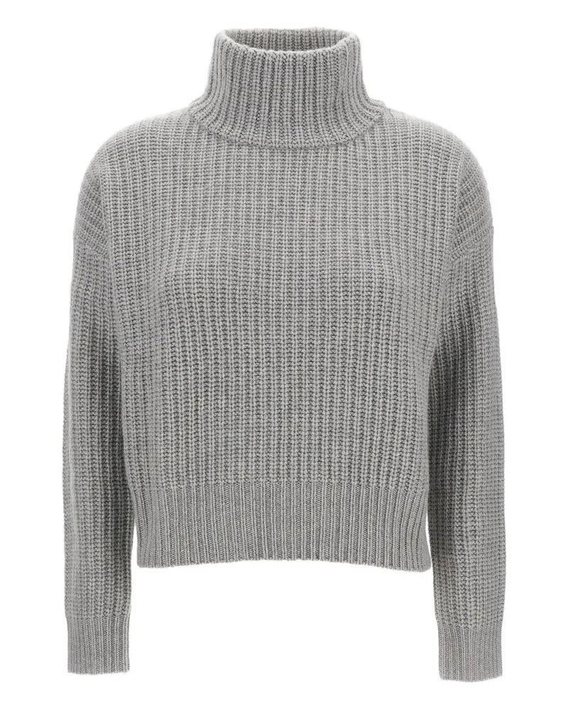 Lisa Yang Gerippter Pullover mit Stehkragen - Grau Grau