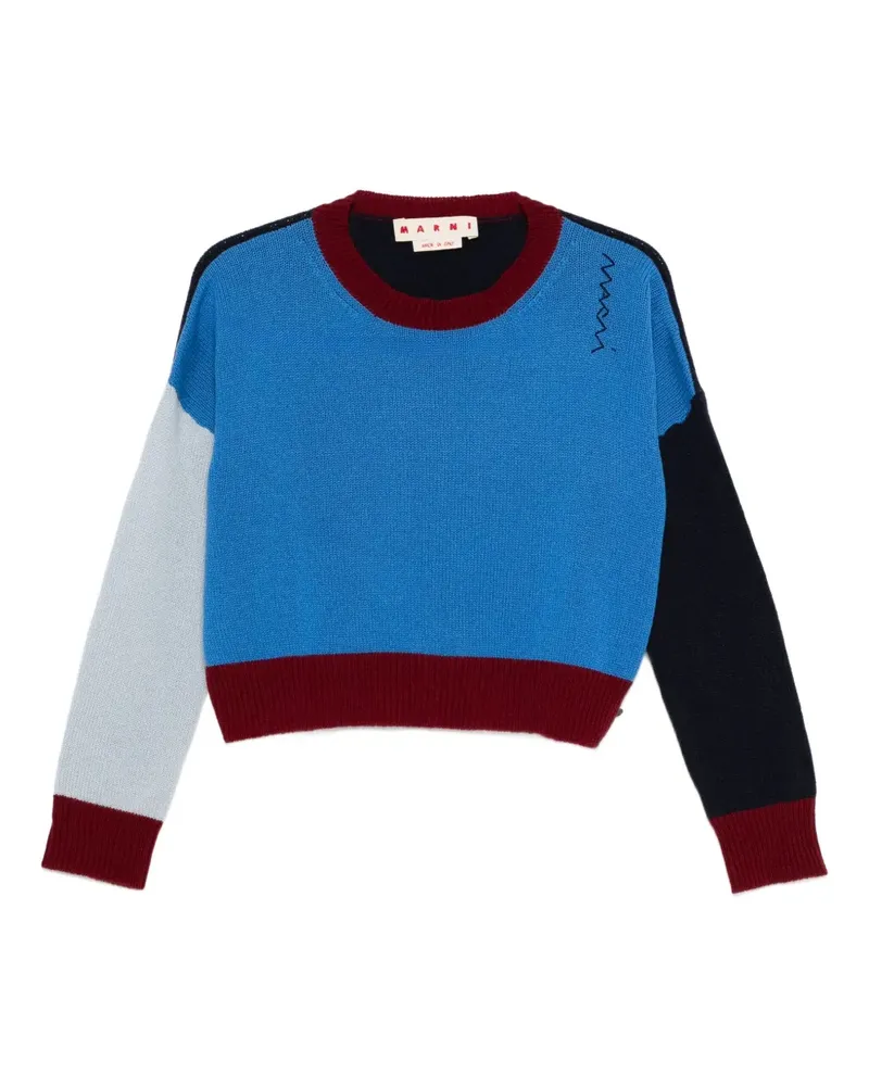 Marni Kaschmirpullover in Colour-Block-Optik - Blau Blau