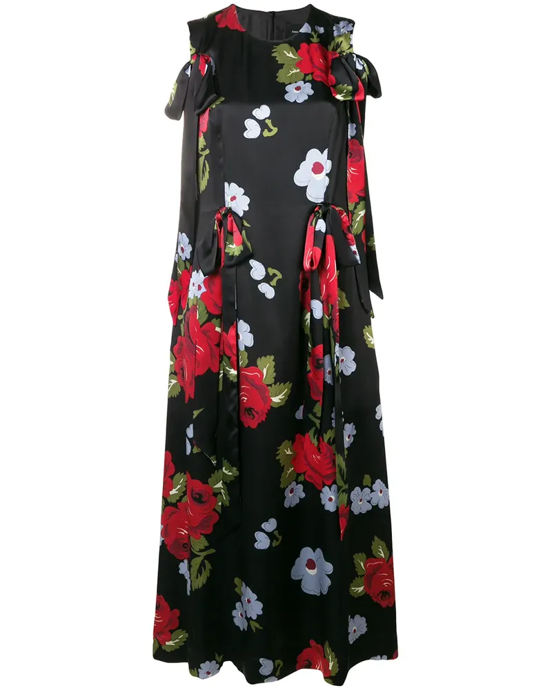 Simone Rocha Kleid mit Blumen-Print - Schwarz Schwarz