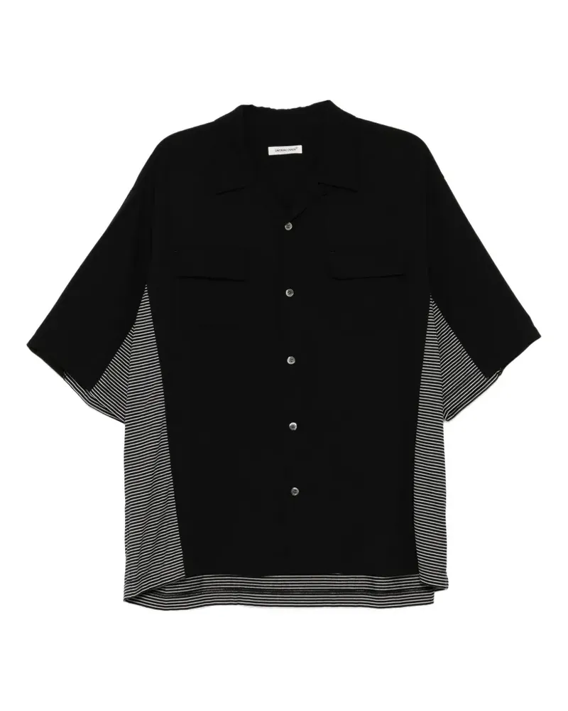 Undercover Hemd mit gestreiftem Einsatz - Schwarz Schwarz