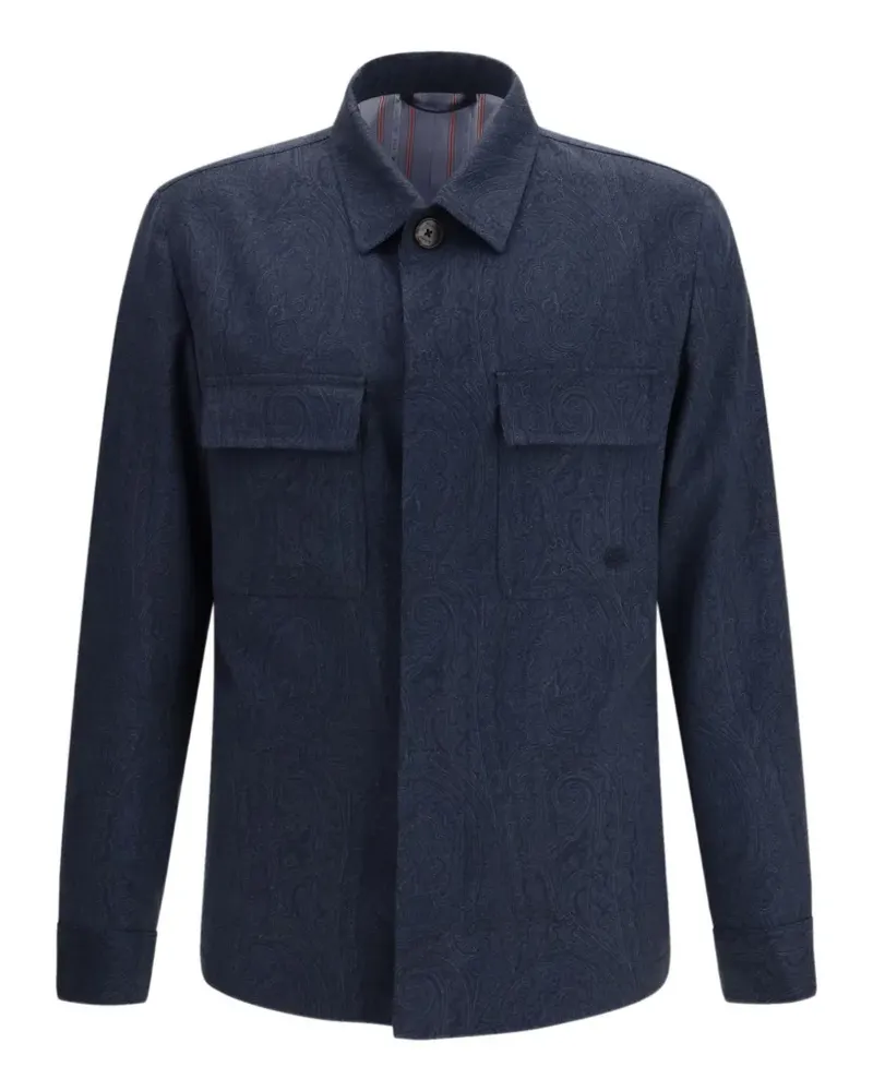 Etro Hemdjacke mit Paisley-Print - Blau Blau