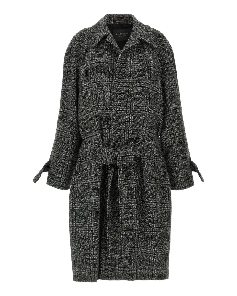 Balenciaga plaid belted coat - Schwarz Schwarz