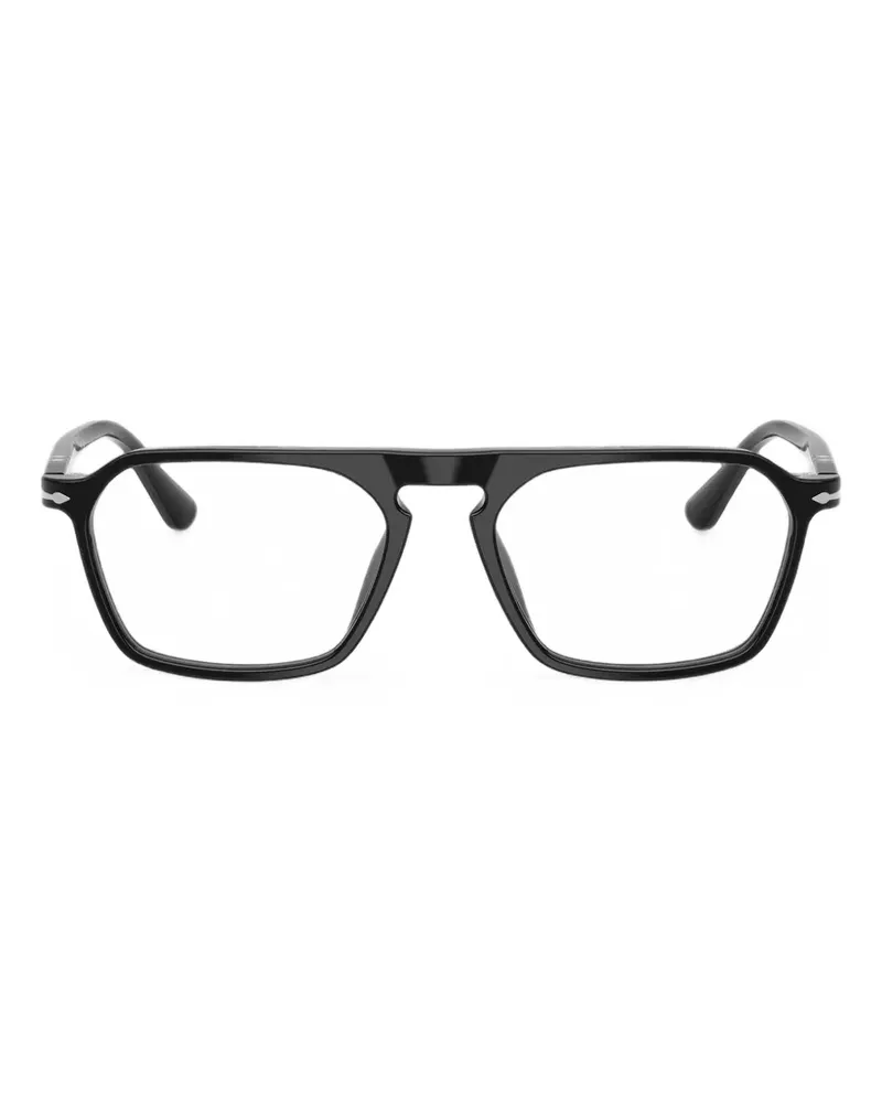 Persol Brille mit geometrischem Gestell - Schwarz Schwarz