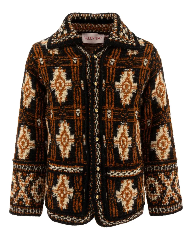 Valentino Garavani Geometrisch gemusterter Cardigan - Schwarz Schwarz