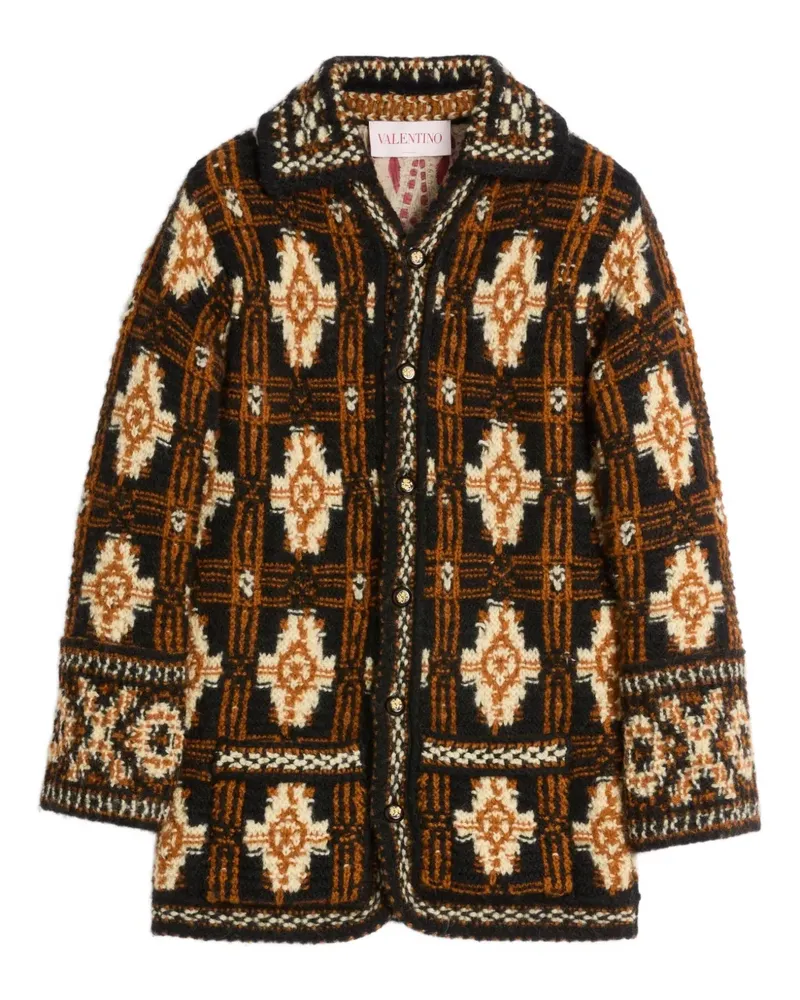 Valentino Garavani Geometrisch gemusterter Cardigan - Braun Braun