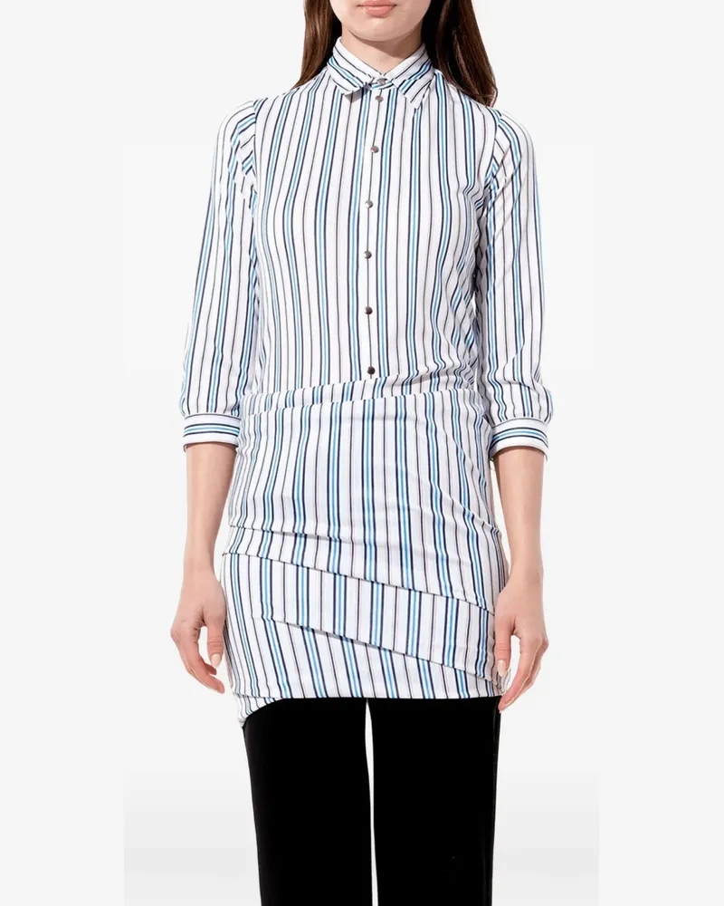 Balenciaga striped draped shirt - Schwarz Schwarz