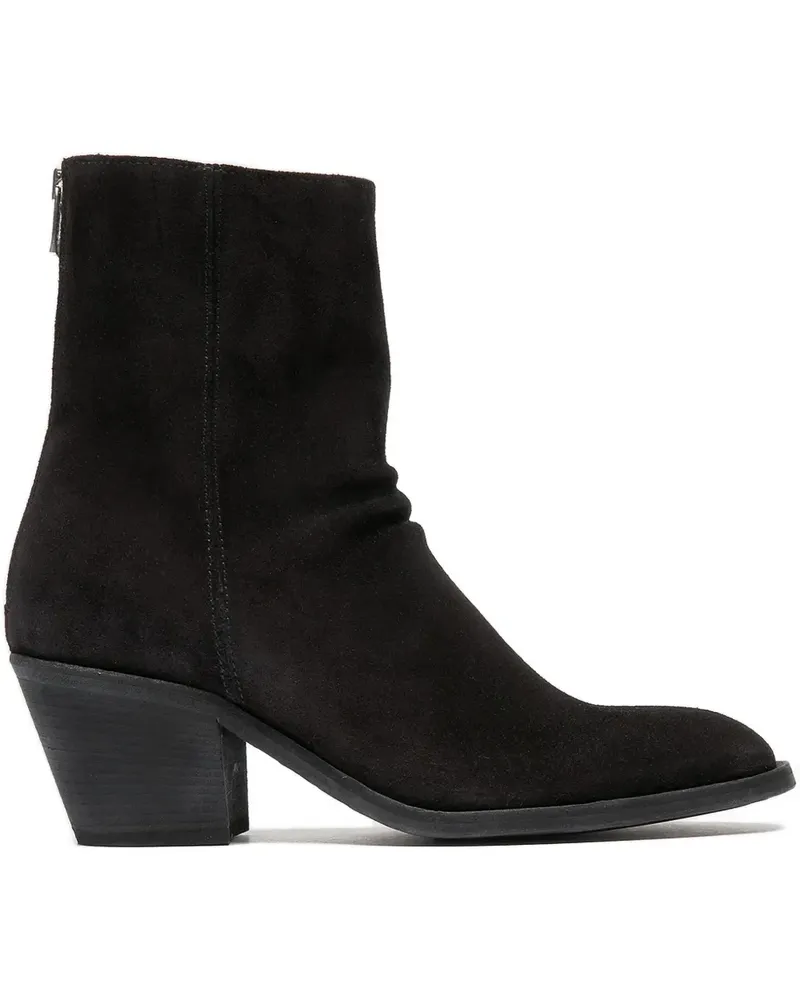 Officine Creative Italia Sydne Wildlederstiefel mit Reißverschluss - Schwarz Schwarz