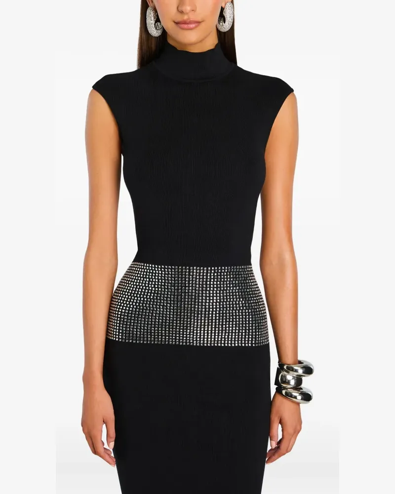 Retrofête Verziertes Leontine Midikleid - Schwarz Schwarz