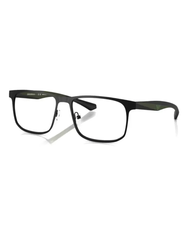 Emporio Armani Brille mit eckigem Gestell - Schwarz Schwarz