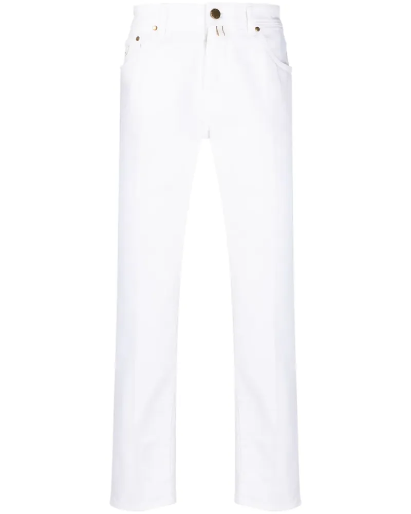 Jacob Cohën rear logo-patch slim-cut jeans - Weiß Weiß
