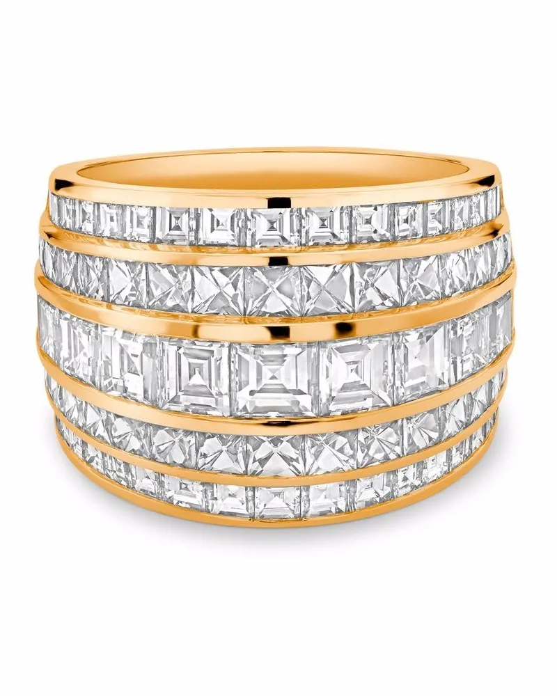 Pragnell 18kt Manhattan Rotgoldring mit Diamanten - Rosa Rosa