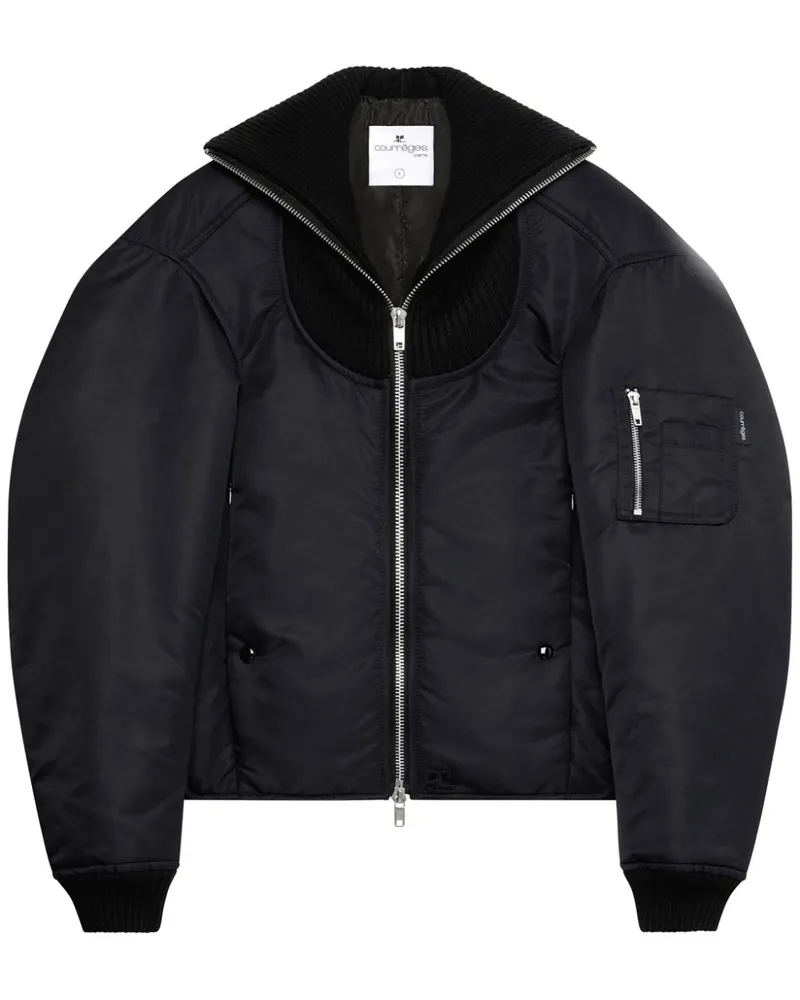 Courrèges Kokon-Bomberjacke mit Reißverschluss - Schwarz Schwarz