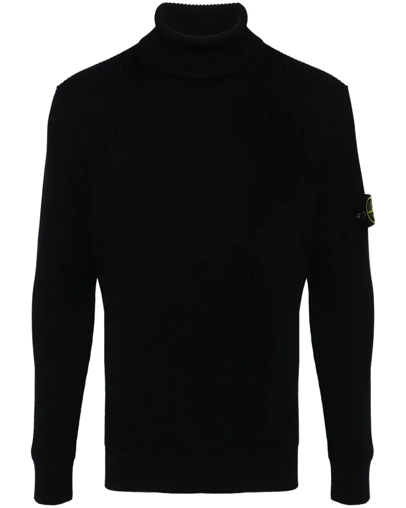 Stone Island Pullover mit Kompass-Patch - Blau Blau