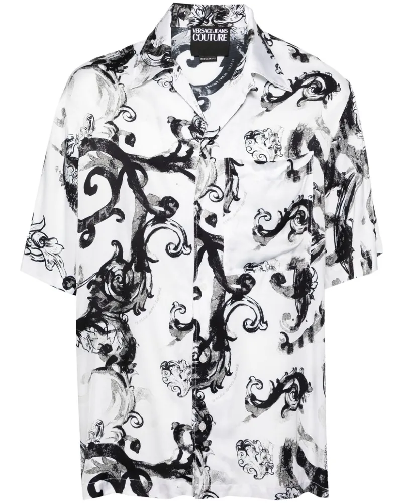 Versace Jeans Hemd mit Barocco-Print - Weiß Weiß