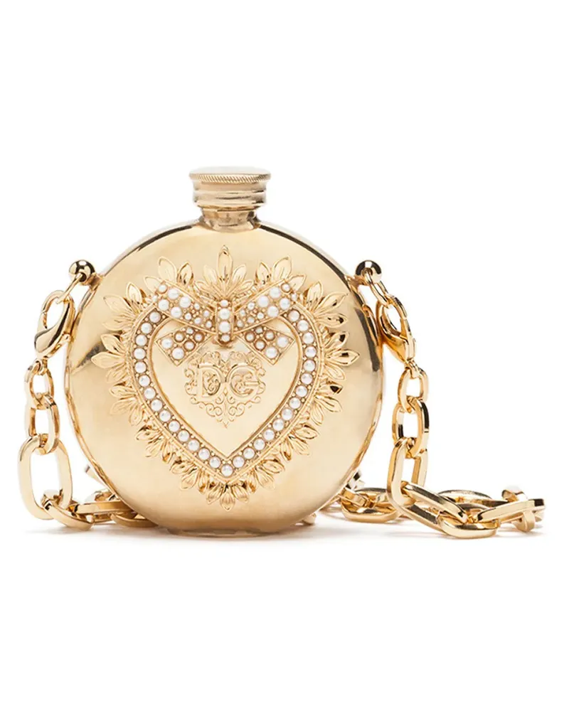 Dolce & Gabbana Umhängetasche mit Logo-Schild - Gold Gold