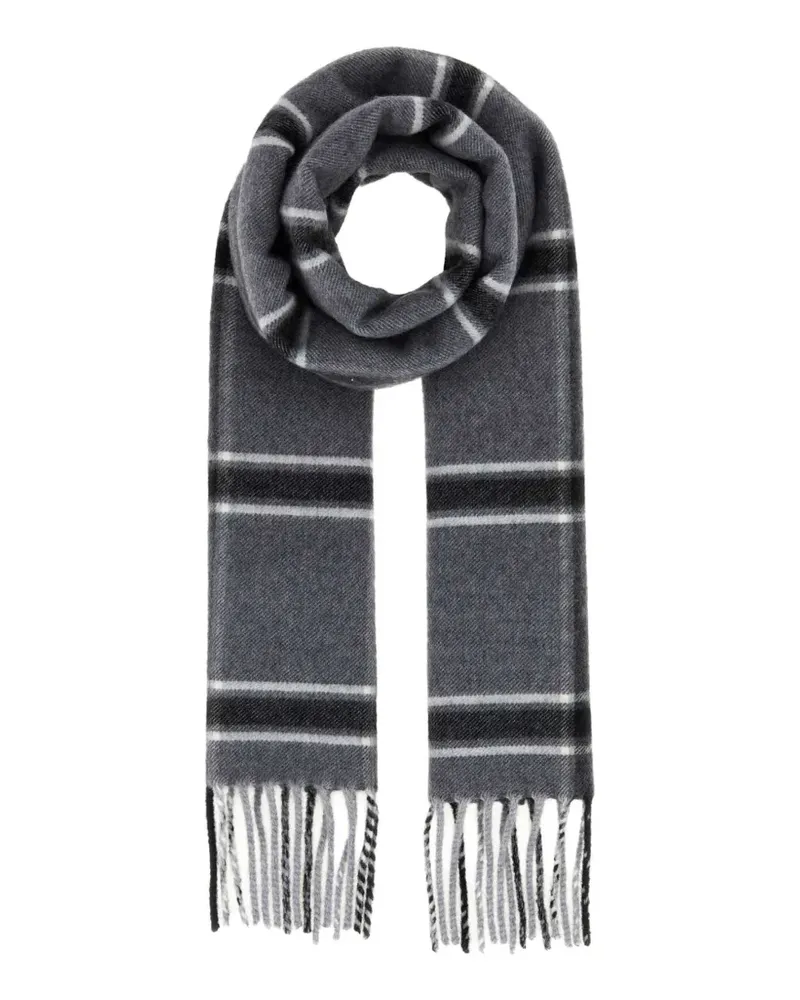 Gucci Karierter Schal mit Fransen - Grau Grau