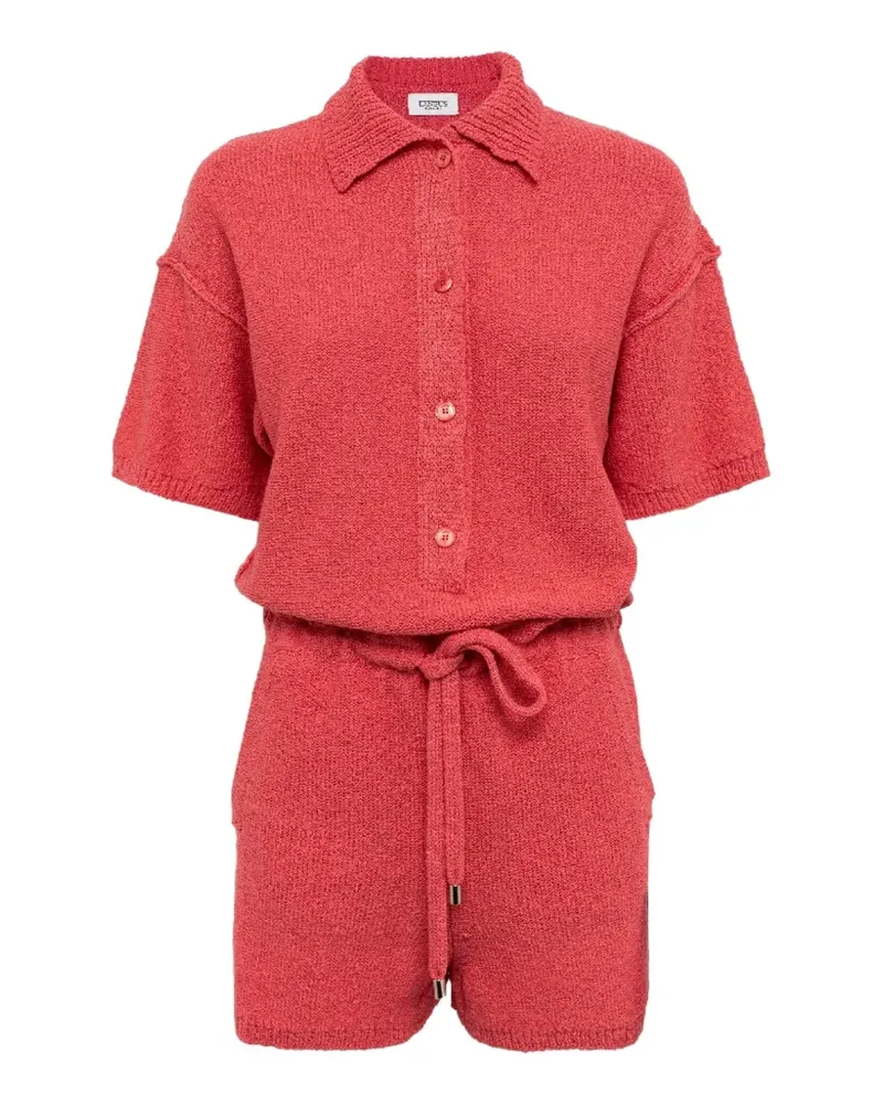 Laneus button-front knitted playsuit - Rosa Rosa